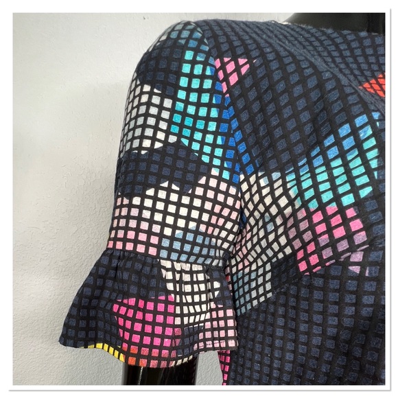 Trina Turk Geometric Multi Colored 100% Cotton Shell Dress Sz 2 NWT - Picture 3 of 6